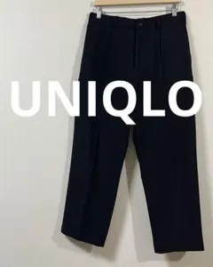 ユニクロ　UNIQLO タックワイドパンツ　メンズ　Mサイズ　ネイビー　美品