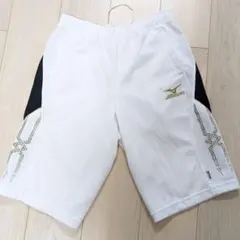 Mizuno　ミズノ ジャージ　ハーフパンツ　ホワイト　ゴールド　Оサイズのサムネイル