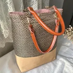 【A4収納可】お稽古や普段使いに◎ 帯リメイク 縦型トート 肩掛けOK