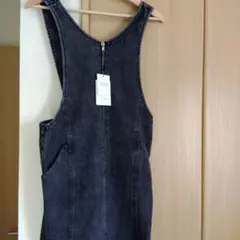 ダークデニム ノースリーブ ロングワンピース