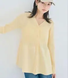 【coca】ペプラムニットチュニックカーディガン