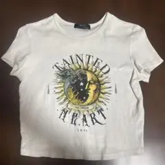 Bershka ドラゴン太陽プリント Tシャツ ホワイト Mのサムネイル