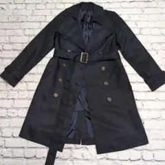 ネイビー ダブルブレスト トレンチコート