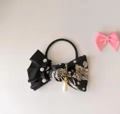 【リバティ】リボン＆パールヘアゴム