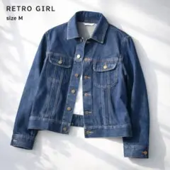美品 レトロガール RETRO GIRL デニムジャケット Gジャン M 濃紺