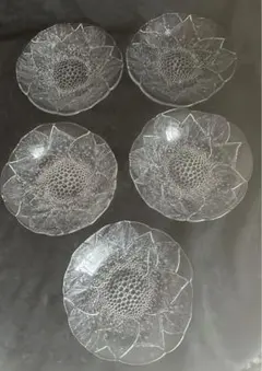 レトロファンシー！HOYA ひまわり　ガラス皿　銘々皿のサムネイル