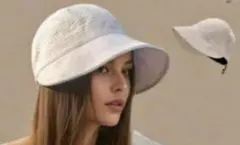 帽子 バケットハット つば広 UV対策 ショート ロング セミロン　新品未使用