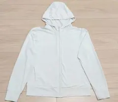 ユニクロ エアリズムUVカットフルジップパーカー キッズ 160 ホワイト