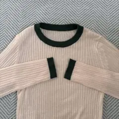 【freak's store】 アイボリーリブ編み長袖トップス