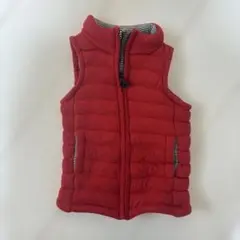 プチバトー チュビックキルティングベスト 赤 3ans