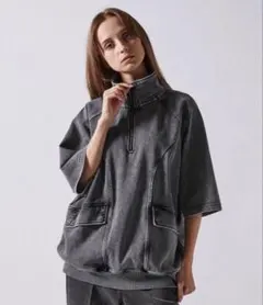 新品　CLEL ヴィンテージデザイン　半袖　ハーフジップ　Tシャツ　男女兼用のサムネイル
