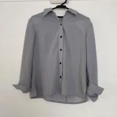 グレー チェック柄 長袖シャツ　М〜Ｌ