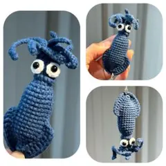 イカ あみぐるみ ストラップ キーホルダー 編み物 ハンドメイド