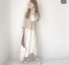 gu ワンピース　リネン　シャツワンピース ホワイト　choco