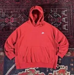 NIKE ナイキ ワンポイントロゴ プルオーバー パーカー レッド 2XL