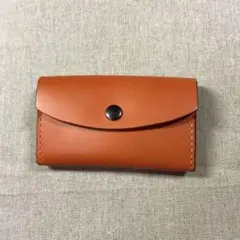 ハンドメイド＊本革＊名刺いれ＊カードケースオレンジ