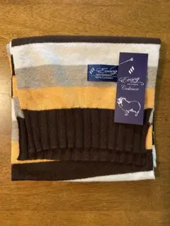 Evseg カシミヤ100% ストライプマフラー F