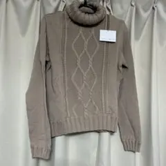 ANNEAU ROUGE ベージュ タートルネックニット日本製レディース毛100