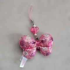 【廃盤】東京ディズニーリゾート キーホルダー スパンコール リボン ミニー