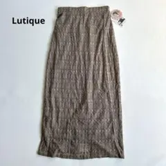 新品★ルティーク　しまむら　ロングタイト　レーススカート　ウエストゴム　L