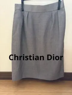 大幅値下　秋冬Christian Dior グレー サイドスリットタイトスカート