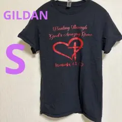 GILDAN 【S】メッセージプリント ✨Tシャツ 黒