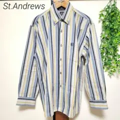 St.Andrews セントアンドリュース シャツ 長袖 ストライプ 刺繍のサムネイル