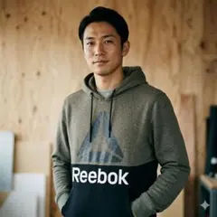 Reebok / フード付きパーカー グレー×ブラック / US古着
