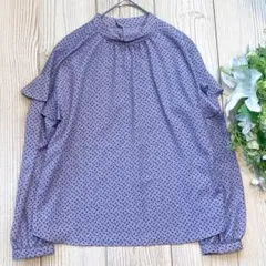 【COUP DE CHANCE】長袖 幾何学プリント ブラウス (38) 美品のサムネイル