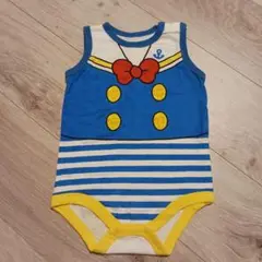 ドナルドダック　ストライプロンパース