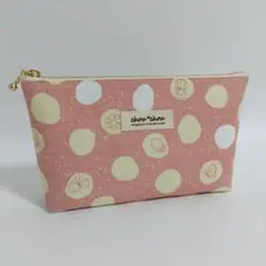 ❁マチ付きファスナーポーチ❁　北欧風　stone　dot　化粧ポーチ