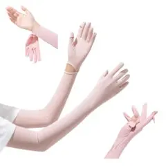 アームカバー 婦人 レディース UVカット 冷感 ロング 指先までフルカバー