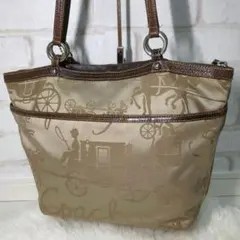 COACH コーチ 馬車柄 トートバッグ 肩掛け　F14482