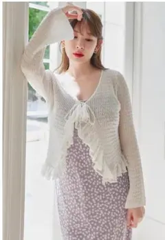 Crochet Lace Cardigan herlipto white Mのサムネイル