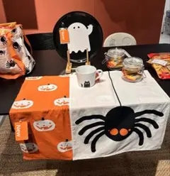 IKEA イケア　キッチンクロス　テーブルクロス　テーブルランナーにハロウィン