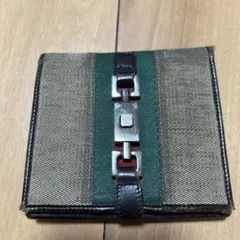 GUCCI 二つ折り財布 ベージュ/グリーン/レッド