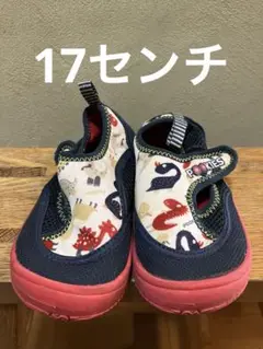 Pookies 恐竜柄 ベビーサンダル ネイビー/レッド　17センチ