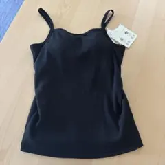新品　しまむら　TERA omi カップ付きキャミソール　ラメ　ブラックのサムネイル