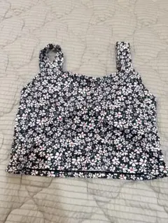 小花柄 クロップトップ パット入　ヨガウェア Mサイズ