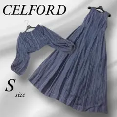 【CELFORD】 ロングワンピース &トップス Sネイビー 春夏 ストライプ