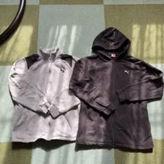 プーマ　グレーと黒のトレーナーとパーカーセット二枚組　160センチ