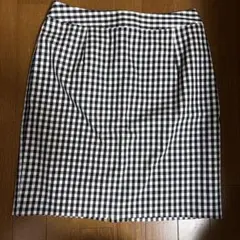 美品NATURAL BEAUTY BASIC ギンガムチェックタイトスカート L