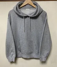GU フード付きパーカー【Ｌ】グレー　レディース