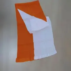 オレンジ　ホワイト　帯揚げ