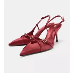 新品未使用ZARA ハートバックル ハイヒール レッド 37のサムネイル