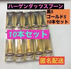 ハーゲンダッツ オリジナルスプーン 黒　オレンジゴールド　10本セット　スプーンのサムネイル