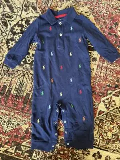 Ralph Lauren ネイビー刺繍ロンパース 9M 75cm