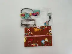 動物と花柄のヘアアクセサリーセット