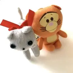 ジュテーム猫ストラップ&クマのプーさんティガーマスコット　セット売り