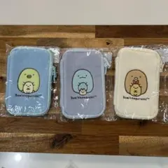 すみっコぐらし　推守アクスタポーチ　3点［ぺんぎん？、とかげ、とんかつ］